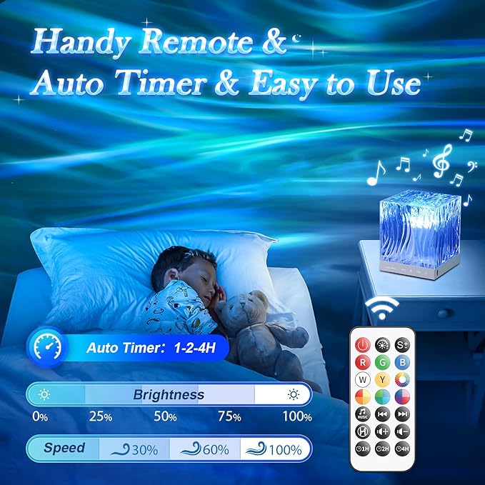 Mubarek Northern Lights for Bedroom,15 White Noise + Bluetooth Galaxy Light Projector,RGB Multi-Color Lamps for Night Stands Home Decor Living Room Night Light for Kids Christmas Gifts for Teen Girls