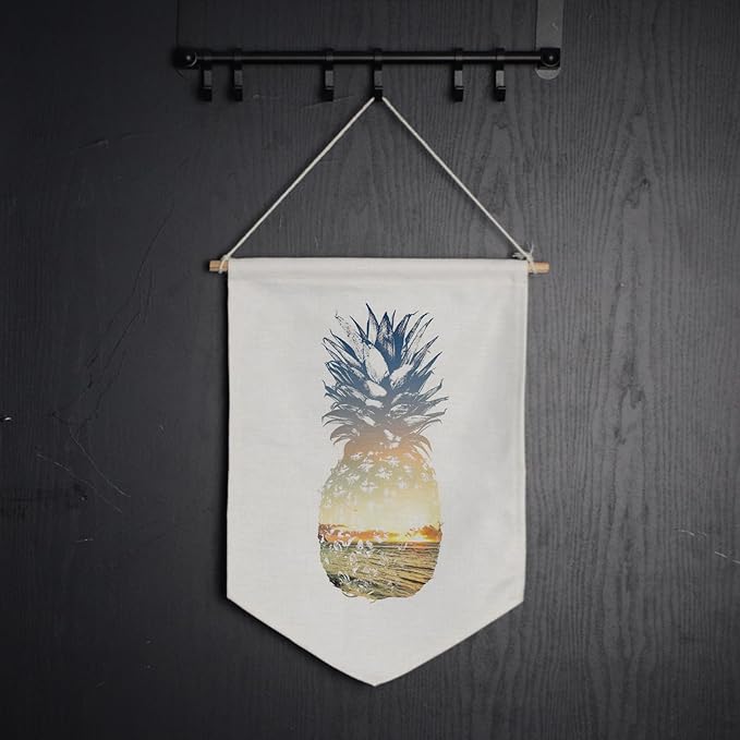 Pineapple Pennant Flag, Pineapple Decor, Pineapple Art, Beach Decor, Summer Decor, Pineapple Hanging Canvas Banner, Bedroom Wall Hanging Banners, Sister Gift, Best Friend Art Gift, for Her