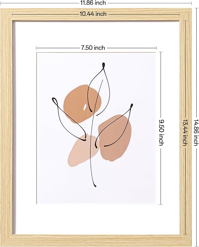 eletecpro 11x14 Picture Frames Set of 9 Farmhouse Gallery Wall Frame Set, Displays 8x10 Photos with Mat or 11x14 No Mat, Natural Picture Frames Collage Wall Decor for Home Decor
