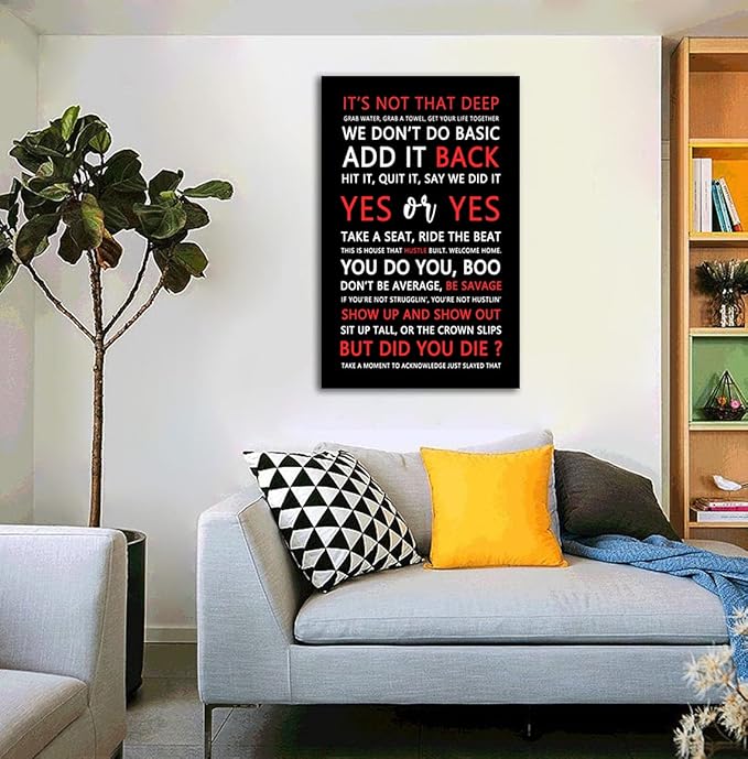 AMART SUN Mixed Quotes Fitspiration Motivational Quotes Print Canvas Wall Art • Inspirational Poster Artwork Modern Home Decor For Home,Office,Gym,Classroom Wall Decor Framed Ready to Hang
