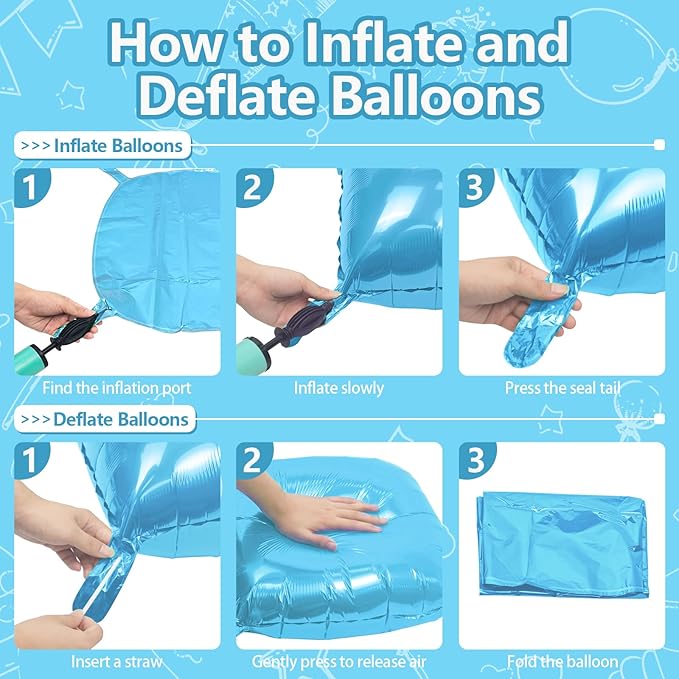 NISOCY 25PCS Pearl Blue Square Foil Balloons Wall Backdrop Double Sided Light Blue Balloon Tunnel Arch Kit for Birthday Baby Bridal Shower Wedding Anniversary Engagement Graduation Party Decorations