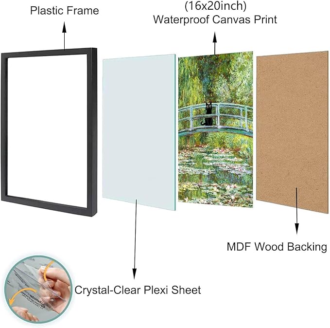 Hamduker Aesthetic Cat Poster Monet Prints Vintage Posters Canvas Wall Art Funny Water Lilies Cat Posters Decor for Bedroom Bathroom Living Room (Size: 16''x20''x1pcs)