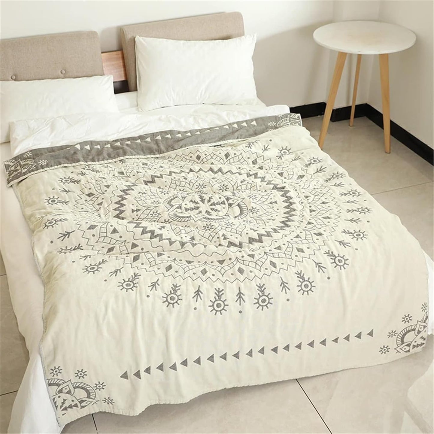 MSGKV Woven Boho Throw Blanket for Couch 100% Cotton Blankets,Versatile KnitWoven Blanket, Super Soft Warm & Decorative Blanket for Chair Bed Sofa and Living Room, 60''Wx 80''L