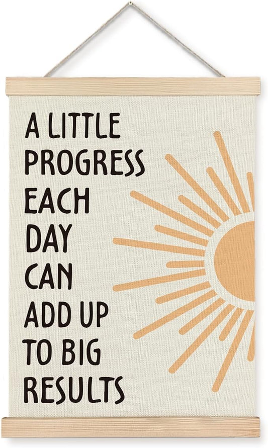Supwhd Positive Affirmations Wall Decor, Inspirational Add Up to Big Results Wall Art Framed, Motivational Quotes Wall Art for Home Office Classroom, 16x24