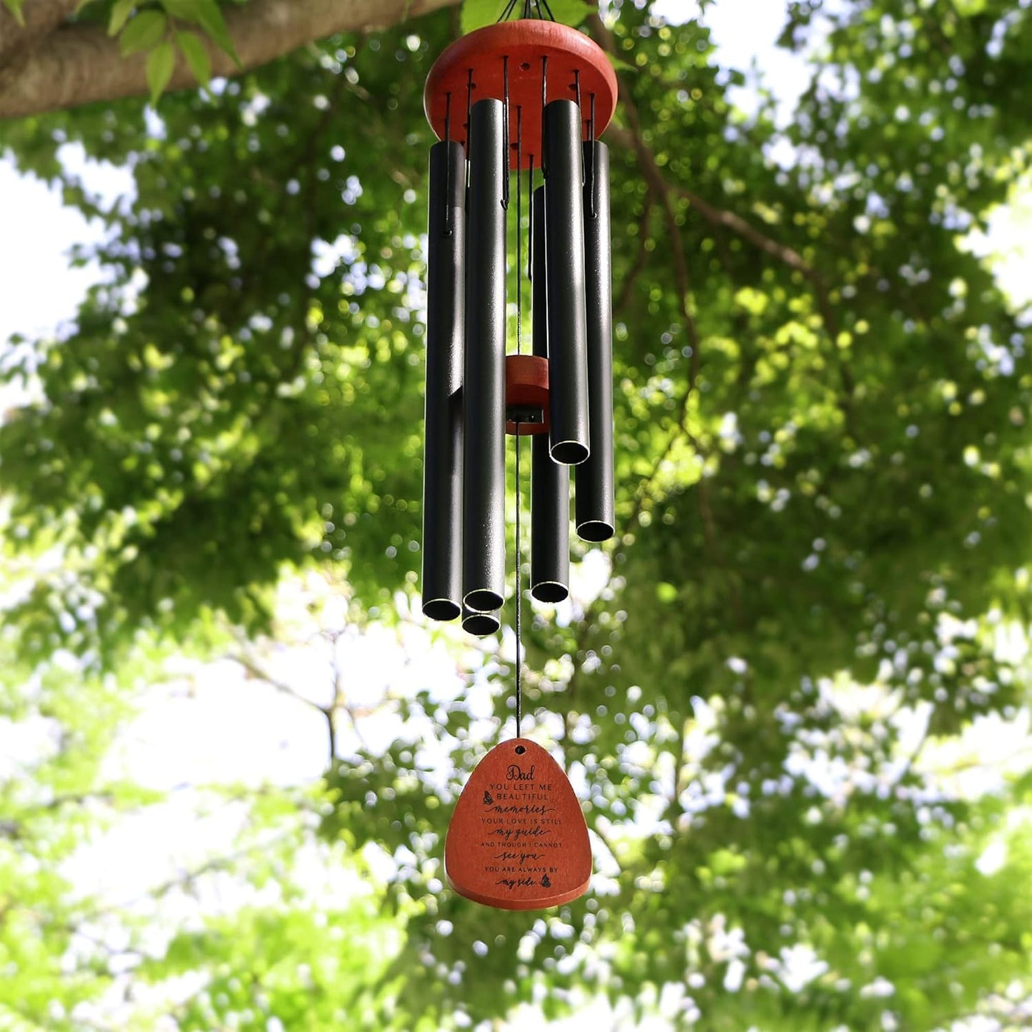 Memgift Memorial Wind Chimes for Loss of Loved One - Sympathy Gift for Loss of Father - Outdoor Bereavement Wind Chime for Dad - Garden & Patio Remembrance Windchime