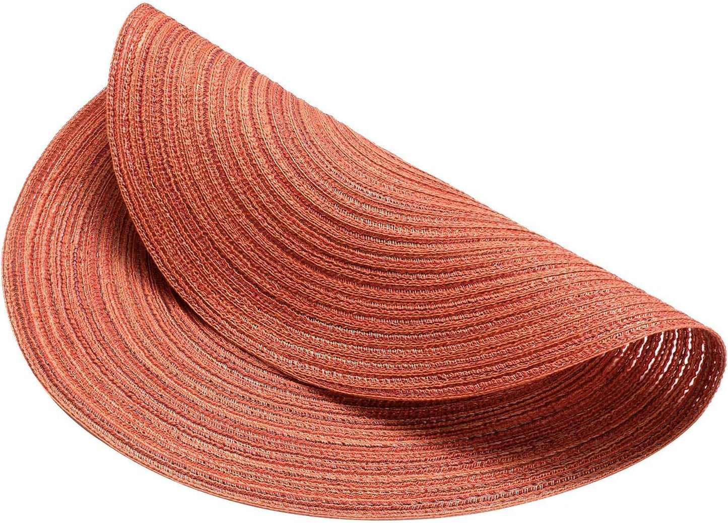 AHHFSMEI Round Braided Placemats Set of 8 Round Table Mats for Dining Tables Natural Woven Heat Resistant Place mats 15 Inch(Orange,8)