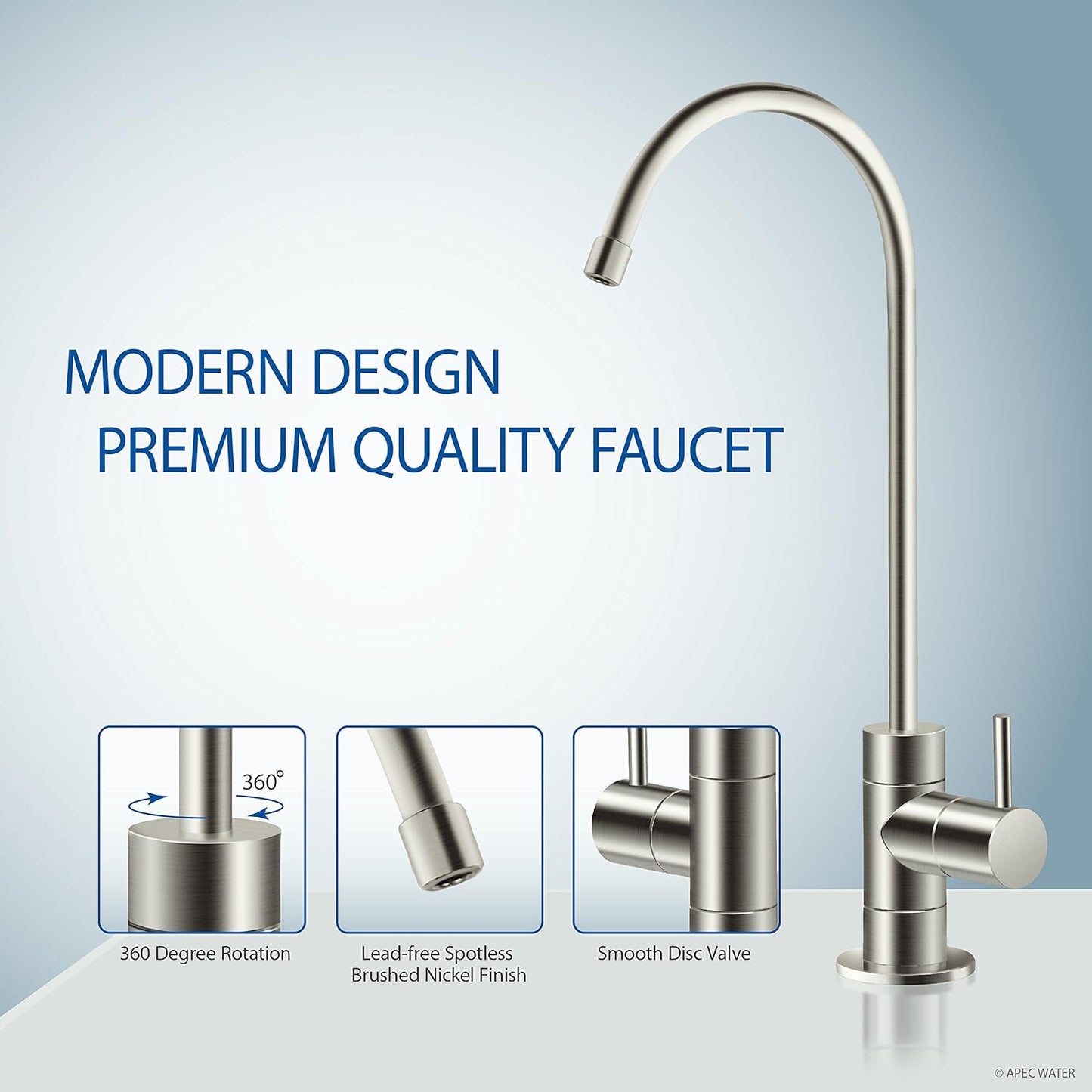 APEC Water Systems ROES-100 Essence Series Top Tier 5-Stage Certified Ultra Safe Reverse Osmosis Drinking Water Filter System