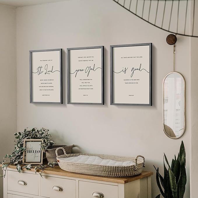 Heiple The Lord Your God Is Good Wall Decor 11"x14" Framed Wooden Wall Sign for Home Decor Farmhouse Vintage Rustic Living Room Minimalist Christian Wall Art (Gray, 11”x14”)