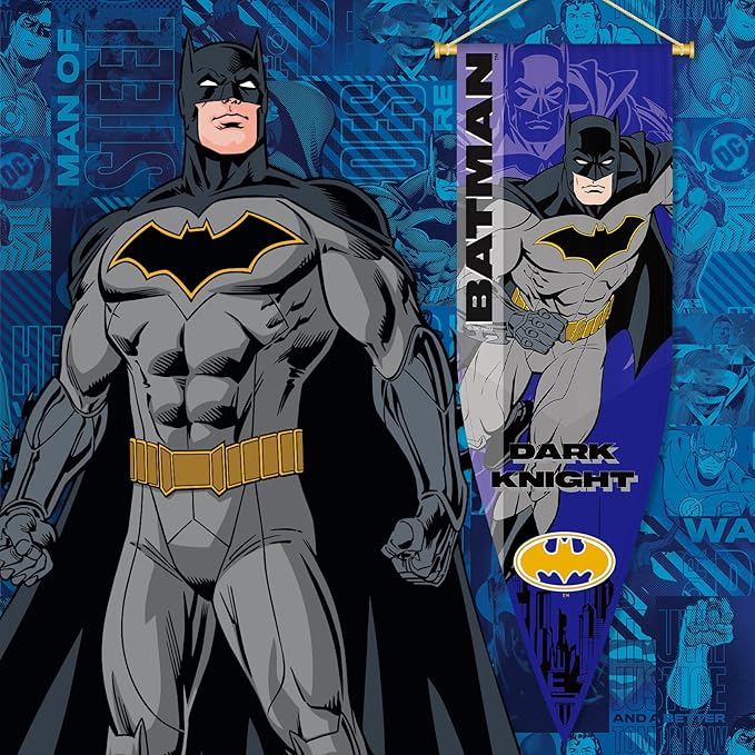 BATMAN Party Decorations, 18"x59" Superhero Banner Flag Backdrop Decor, Hero Themed Pennant for Room Birthday Party Wall Decorations