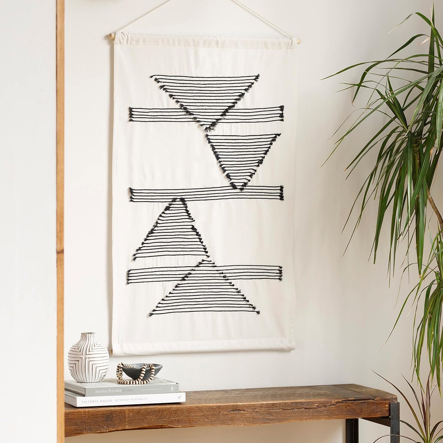 Mark&Day Wall Art, Hohenzell Modern Farmhouse Ivory Macrame Tapestry Wall Hanging for Living Room, Bedroom, Office or Kitchen (36"H x 24"W)