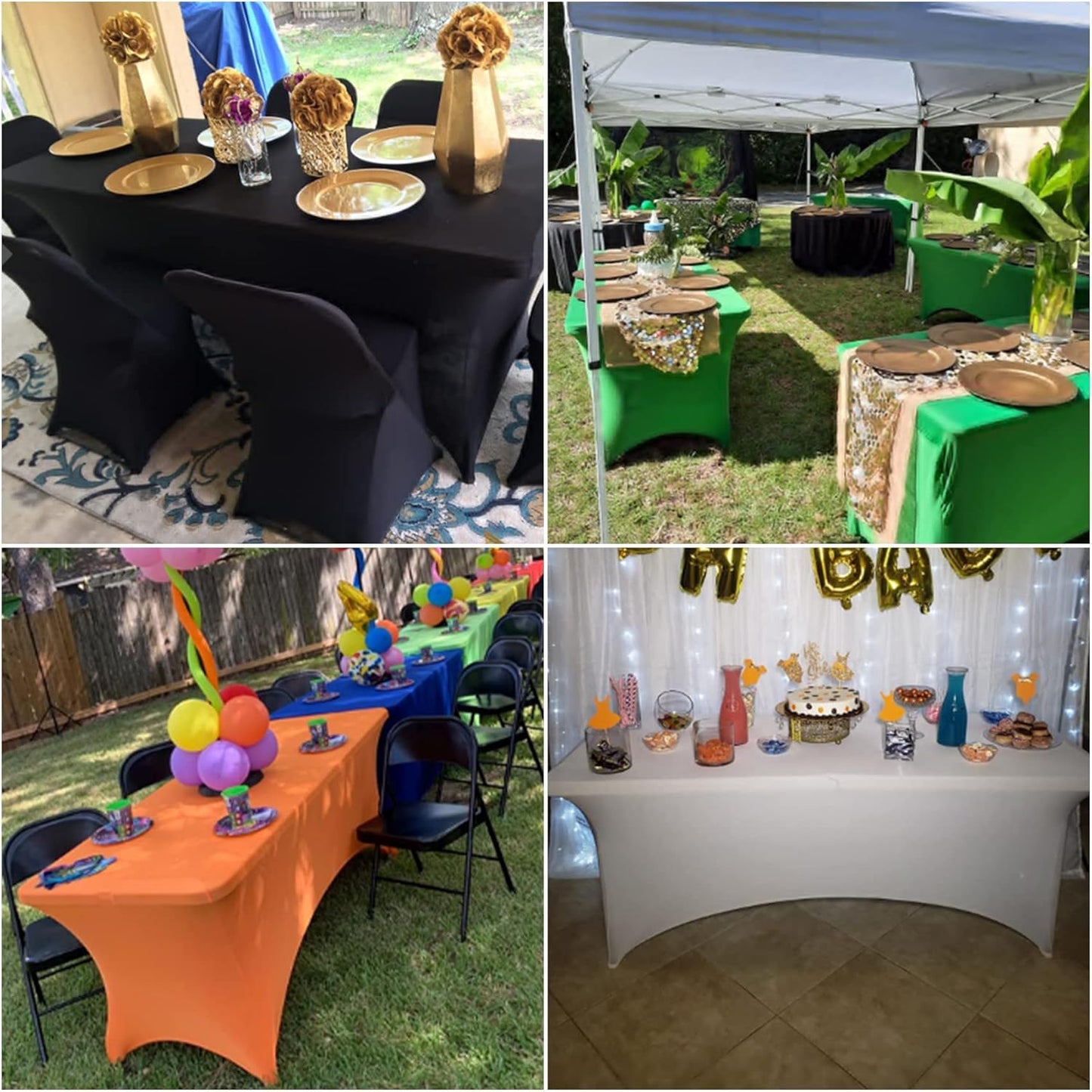4Pack Spandex Waterproof Table Covers 4ft，Spandex 4ft Waterproof Table Cover for Party,Wedding, Banquet, and Events(Blush Pink)