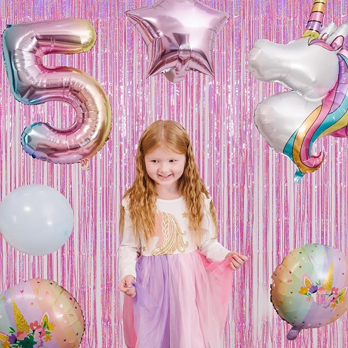 Melsan Hot Pink Foil Fringe Curtains – 3 Pack 3.2 x 8.2 ft Shiny Tinsel Backdrop for Bachelorette Party, Disco Y2K Decorations, Girls Birthday & Photo Booth Backdrop