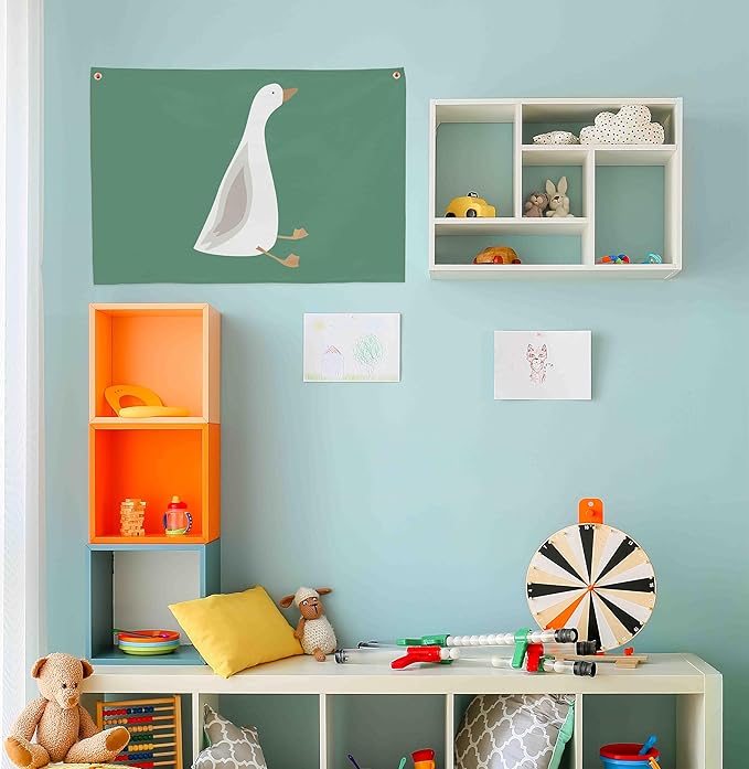 Silly Goose Quote-Nursery Rectangular Canvas Banner Wall Decor for Nursery Bedroom Playroom Decor,Poster Flag Sign Wall Art for Baby Boy Girl Kids-Baby Shower Birthday Christmas Gift-Home Decor