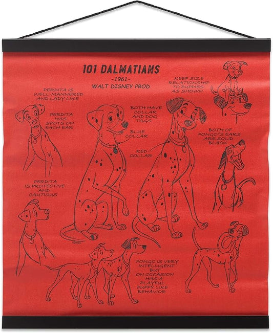 Open Road Brands Disney 101 Dalmatians Hanging Canvas Banner - Vintage 101 Dalmatians Wall Decor for Movie Room or Bedroom