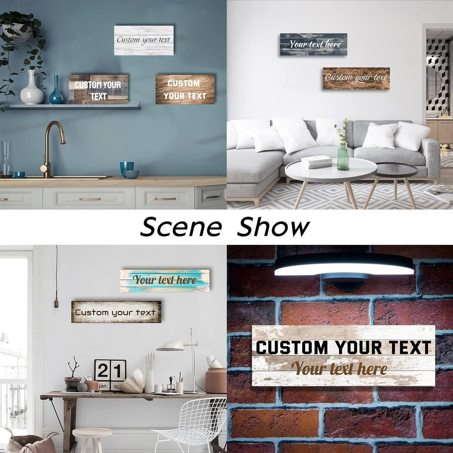 LZIMU Custom Signs for Wall Personalized Canvas Prints Sign with Your Text Customized Family Sign Wall Art for Rustic Farmhouse Home Decor (4"x8")