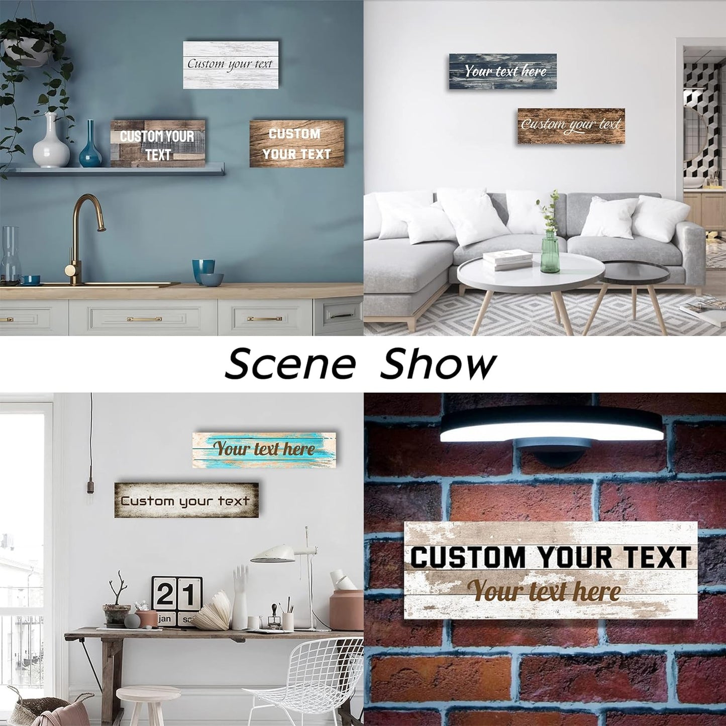 LZIMU Personalized Quotes Sign Wall Decor Custom Canvas Sign with Your Text Customized Gift for Rustic Kitchen Farmhouse Decor Framed (8"x32")