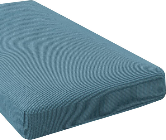 H.VERSAILTEX Super Stretch Individual Chaise Cover Sectional Couch Covers for L Shaped Sofa Both Left/Right Featuring Thick Jacquard Textured Twill Fabric (1 Piece Chaise Cover, Storm Blue)