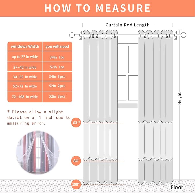 XiDi Dream Star Blackout Curtains for Kids Rooms Girl Princess Curtain for Daughter Bedroom Window (Pink Grey, W34 X L63)