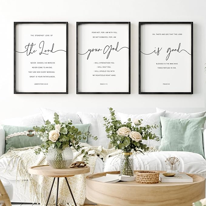 Heiple The Lord Your God Is Good Wall Decor Framed Wooden Wall Sign for Home Decor Farmhouse Vintage Rustic Living Room Minimalist Christian Wall Art (Black, 16"x24")
