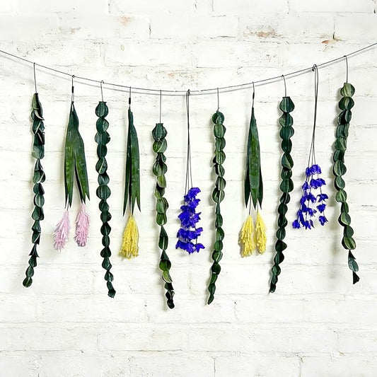 Paper Eucalyptus Wall Hanging Decor Wall Hanging Plants Garland Paper Greenery Leaves Stems Boho Rustic Farmhouse Decor for Bedroom Kitchen Dining Room Bathroom