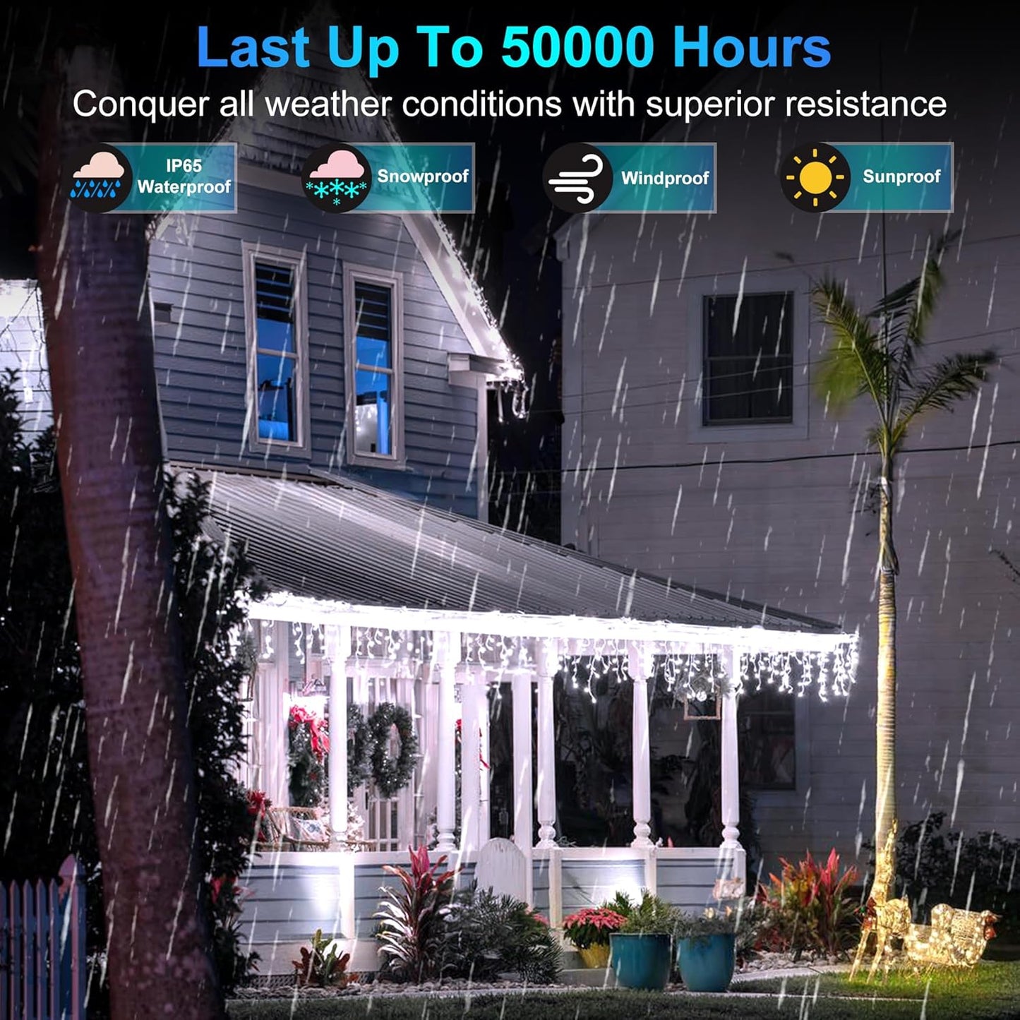 666 LED 66FT Christmas Lights with 148 Drops, 12 Modes Dimmable Cool White Outdoor Hanging Lights with Timer Memory, Waterproof Curtain Lights for Home Bedroom Indoor Tree Window Roof Fence Wedding