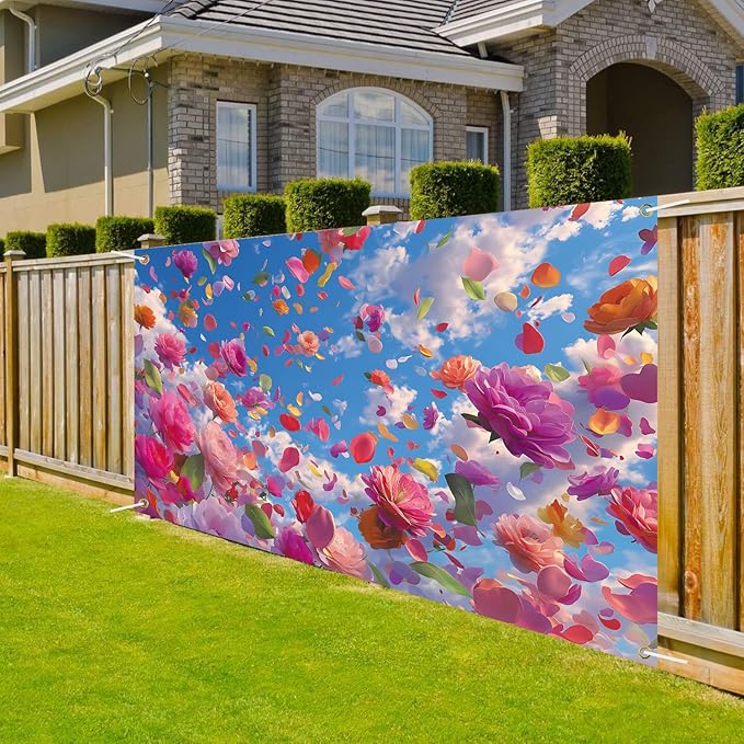 Spring Flower Backdrop 71'' x 43''h Hello Spring Banner Gnome Daisy Butterfly Backdrop Decorations for Photography Background Photo Prop Booth Party Decor