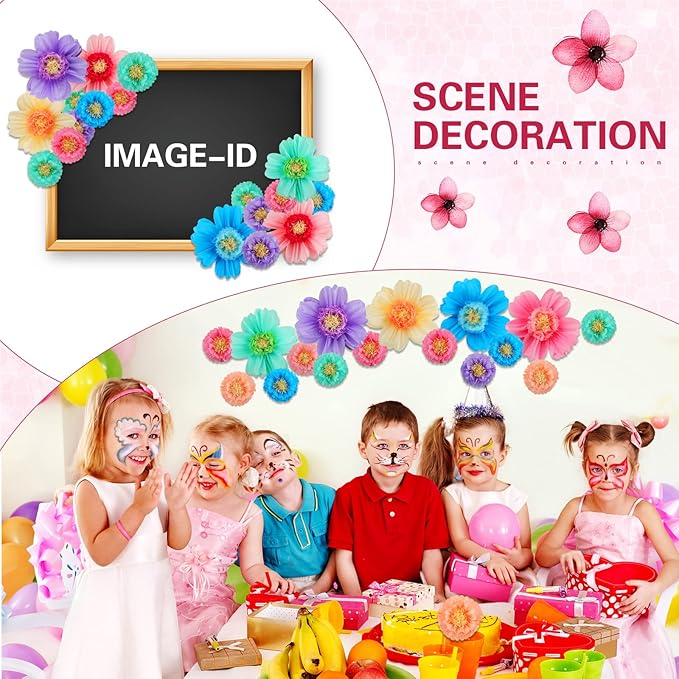 Crowye 24 Pcs Large Colorful Tissue Paper Flowers Decorations 20" Giant Fiesta Craft Crepe Paper Flowers for Wall Decor Backdrop Mexican Wedding Birthday Carnival Party (Colorful)