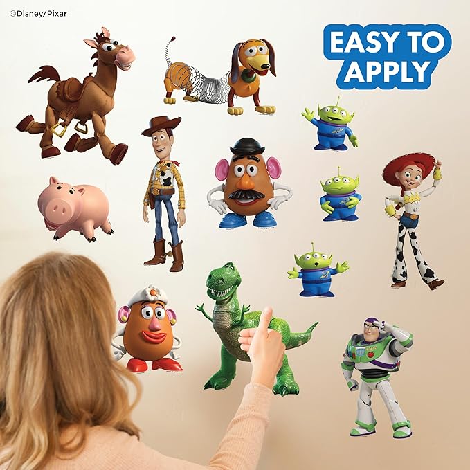 Disney Toy Story Wall Decals - Set of 12 Vinyl Stickers for Nursery Bedroom Bathroom - Peel and Stick Room Decorations