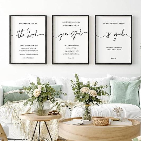 Heiple The Lord Your God Is Good Wall Decor 11"x14" Framed Wooden Wall Sign for Home Decor Farmhouse Vintage Rustic Living Room Minimalist Christian Wall Art (Black, 11”x14”)