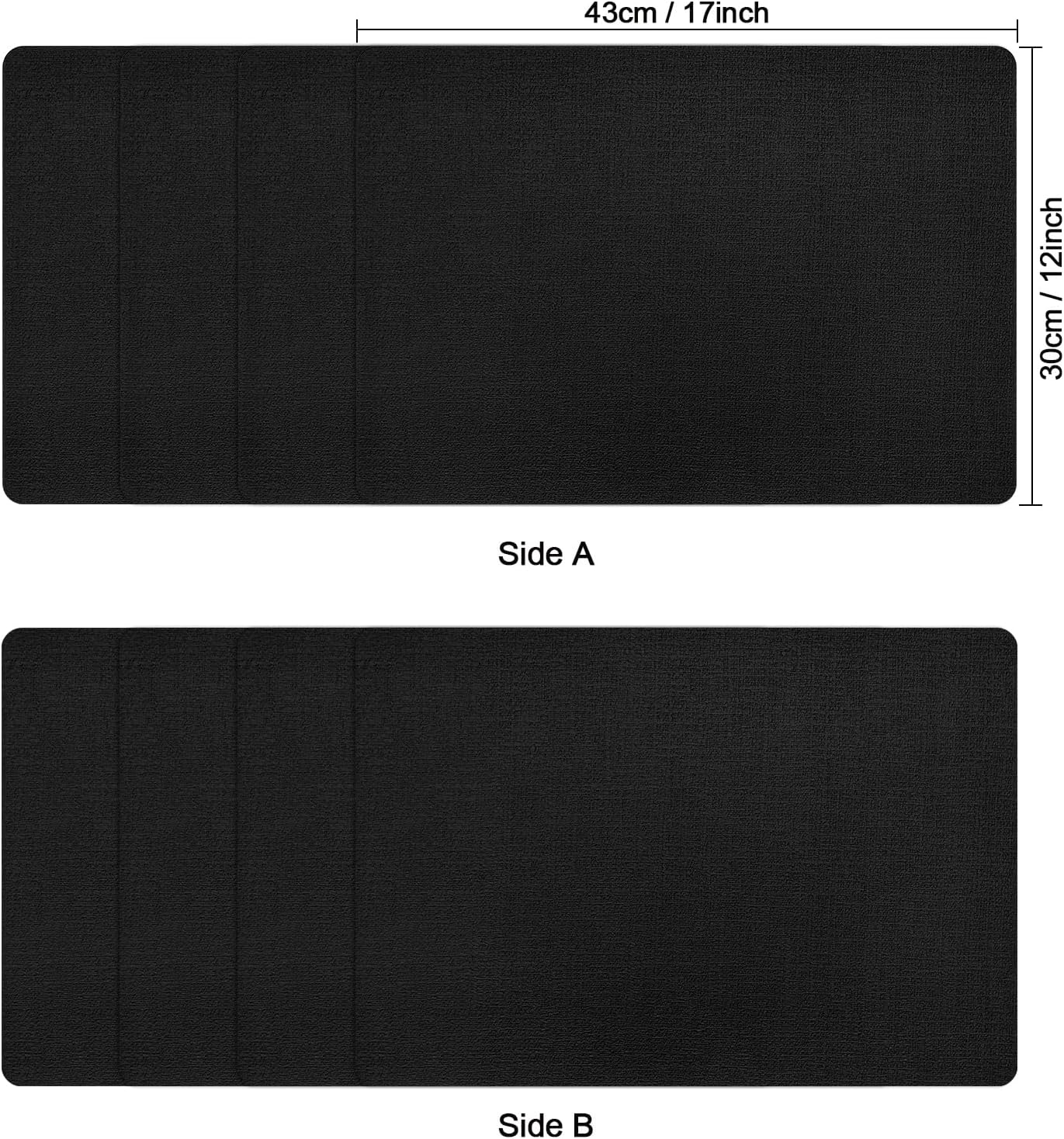 Myir JUN Placemats Dual Sided, Faux Leather Place Mats Set of 4 Indoor Placemats for Dining Table Outdoor Placemats Square Non-Slip Washable Table Mats (Black, Set of 4)