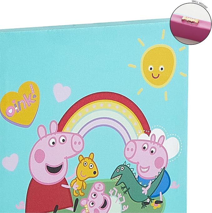 Peppa Pig 4 Piece Wall Art Set,Kids Room Décor, Nursery & Playroom Decoration, Cartoon Character Canvas Prints,Each 11"x11"