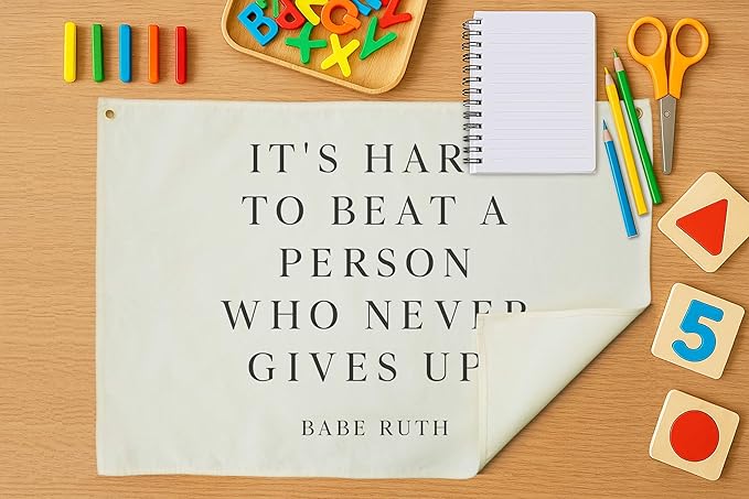 Motivational Rectangular Nursery Canvas Banner Wall Decor for Nursery Bedroom Reading Room Playroom,Poster Flag Sign Art for Baby Boy Girl Kid-Baby Shower Christmas Gift-It’s Hard to Beat A Person