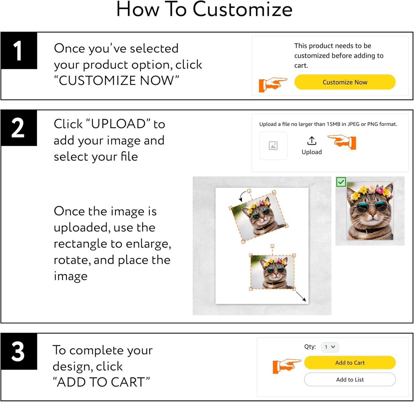 Custom Poster Print, 13x13, Upload Any Photos/Images, Personalized Photo Prints, DIY Your Own Poster, Photo to Poster Printing