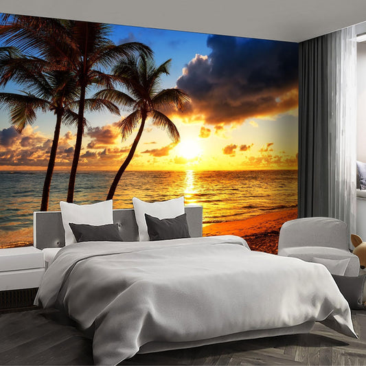 Beach Wall murals at Dusk Peel and Stick Sunset Wallpaper for Bedroom Living Room - 58"x86"