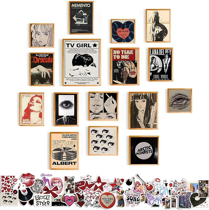 Downtown Girl Room Decor Y2K Posters for Bedroom,Retro Coquette Wall Decor,Trendy TV Girl Posters Y2K Wall Art,Rockstar Vintage Wall Art Prints 2000s Coquette Wall Collage Kit for Teen Girls Dorm,Unframed