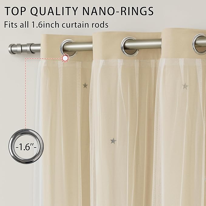 XiDi Curtains for Bedroom Decor Beige34/63/1