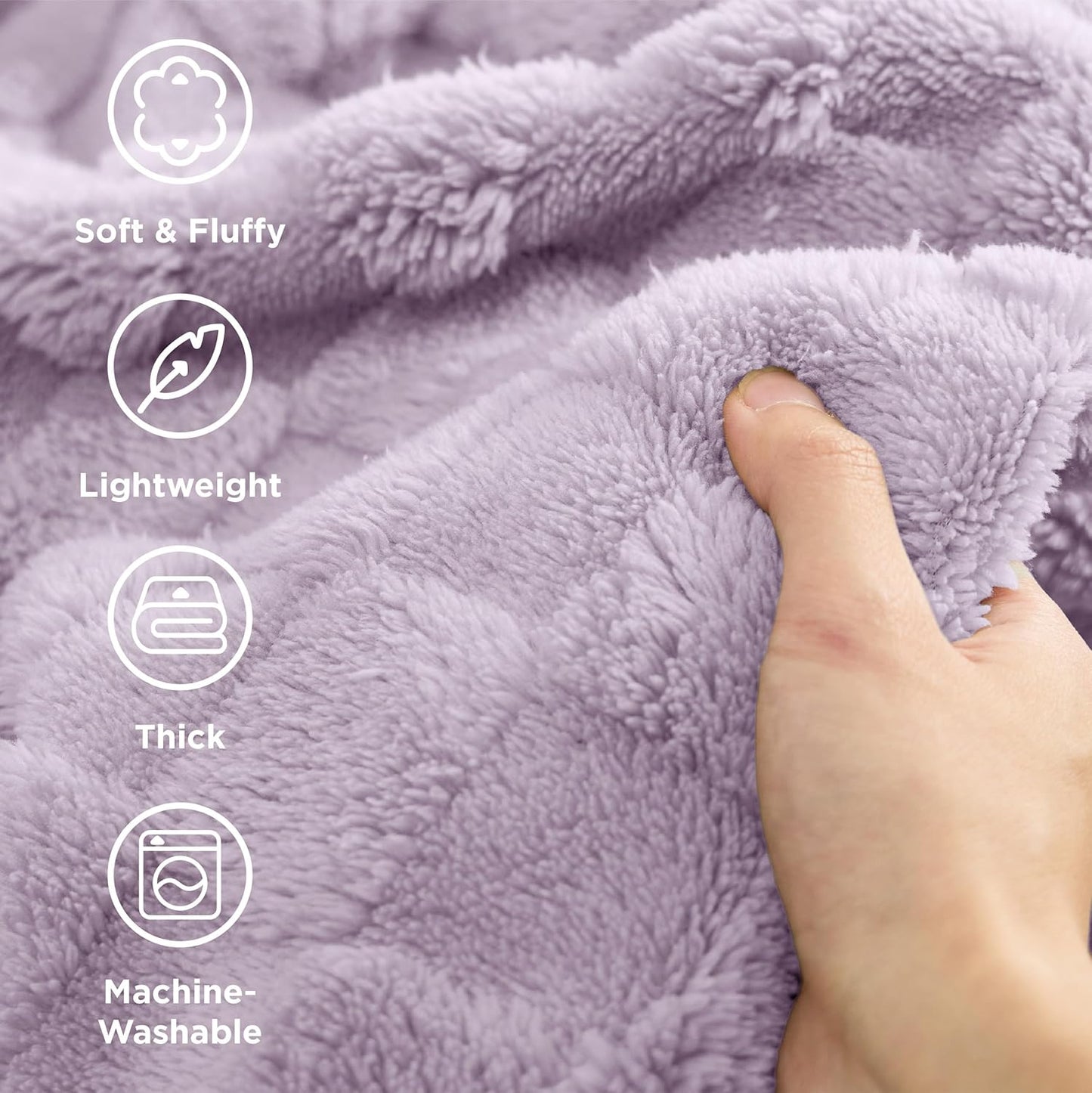 Bedsure GentleSoft Lavender Fog Throw Blanket for Couch - Super Soft Cozy Blankets Gifts for Women Men Girls, Cute Small Fleece Throws for Bedroom Home Decor, 50x70 Inches
