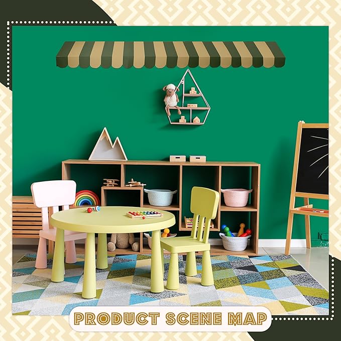 Boao 4 Pack Circus Awning Decoration 3D Stripe Cardboard Awning Carnival Wall Decor Circus Party Favors for Lemonade Stand Bakery Ice Cream Truck Bulletin Board Decor(Green)