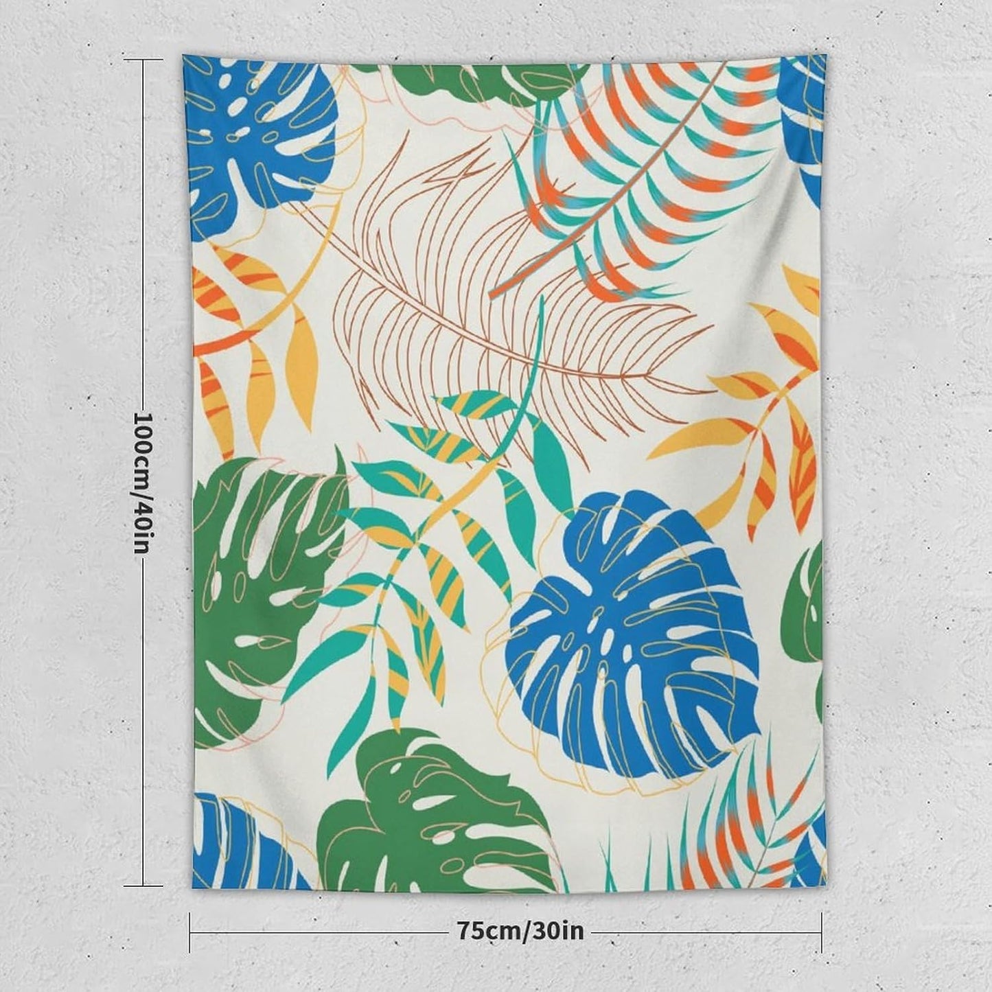 ICMOLYYENLO Tropical Green Plant Tapestry, Green Palm Leaves Natural Landscape Print Wall Tapestry for Bedroom Living Room Dormitory 60x80 Inch