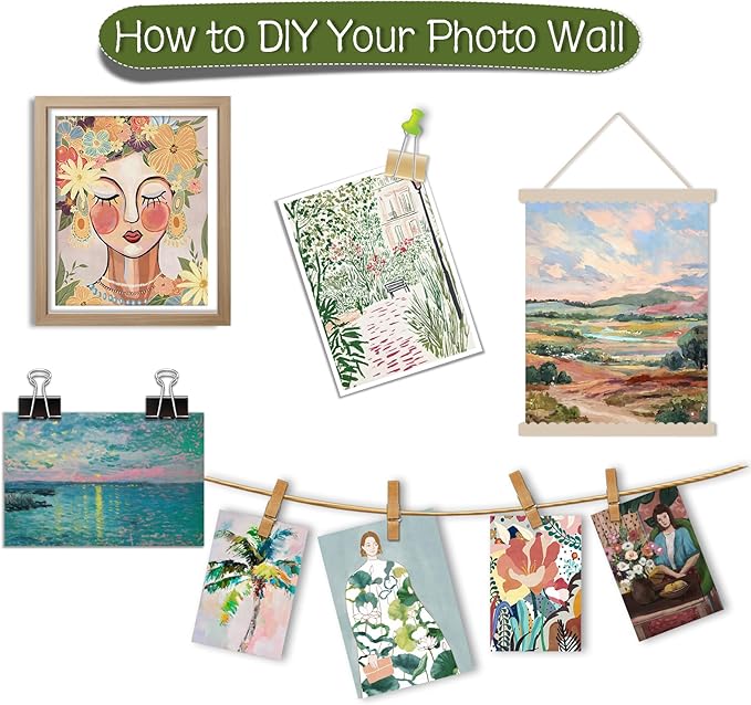 JJY 12 Pcs Colorful Vintage Eclectic Wall Art Prints - Retro Modern Abstract Aesthetics Gallery Wall Decor - Unframed