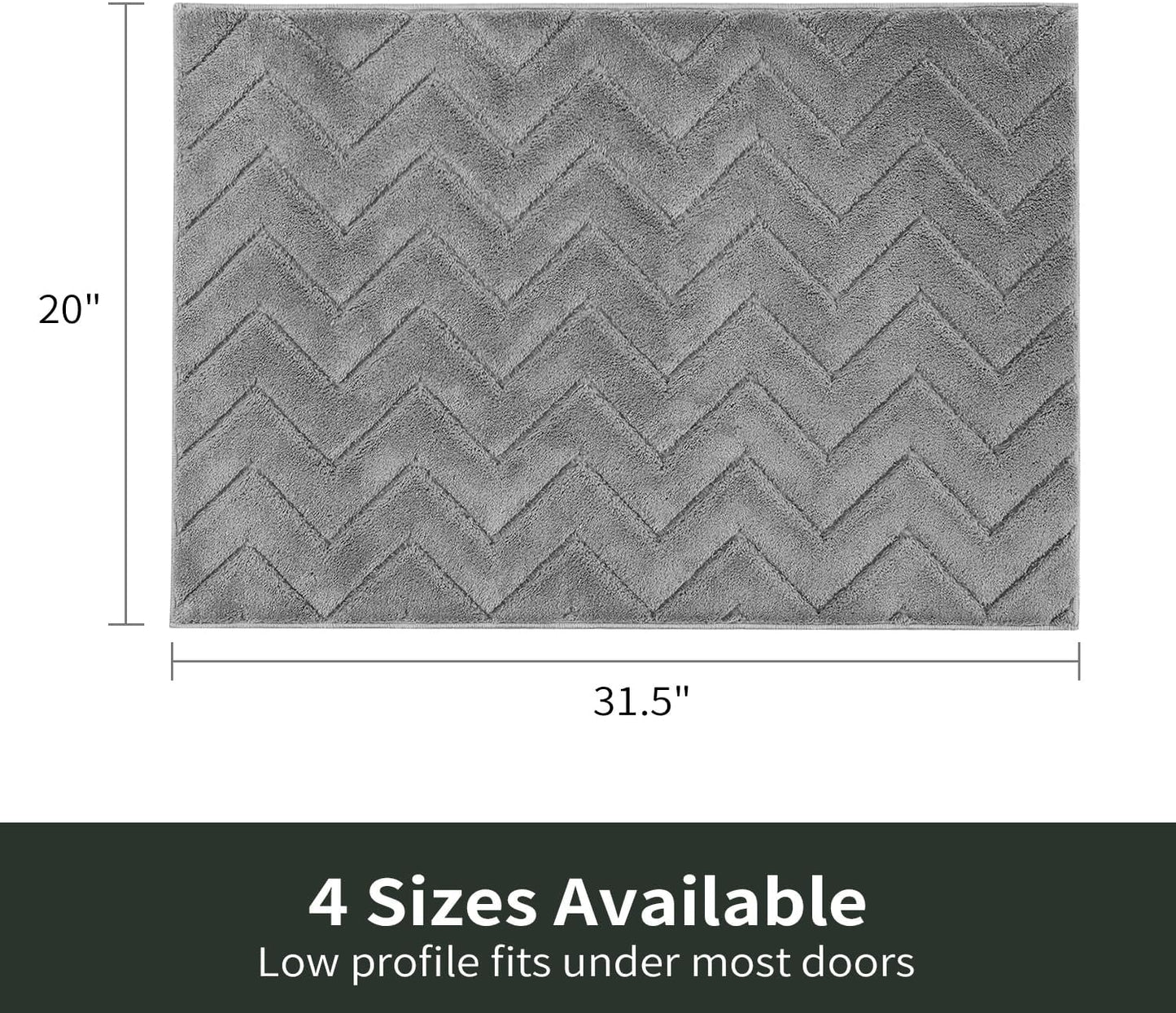 Stiio Front Door Mat Indoor Outdoor Entrance 20x31.5 Inches, Non Slip Washable Entry Rug, Dog Doormat, Absorbent Entrance Mat for Front & Back Door, Muddy Wet Shoes & Paws, Grey