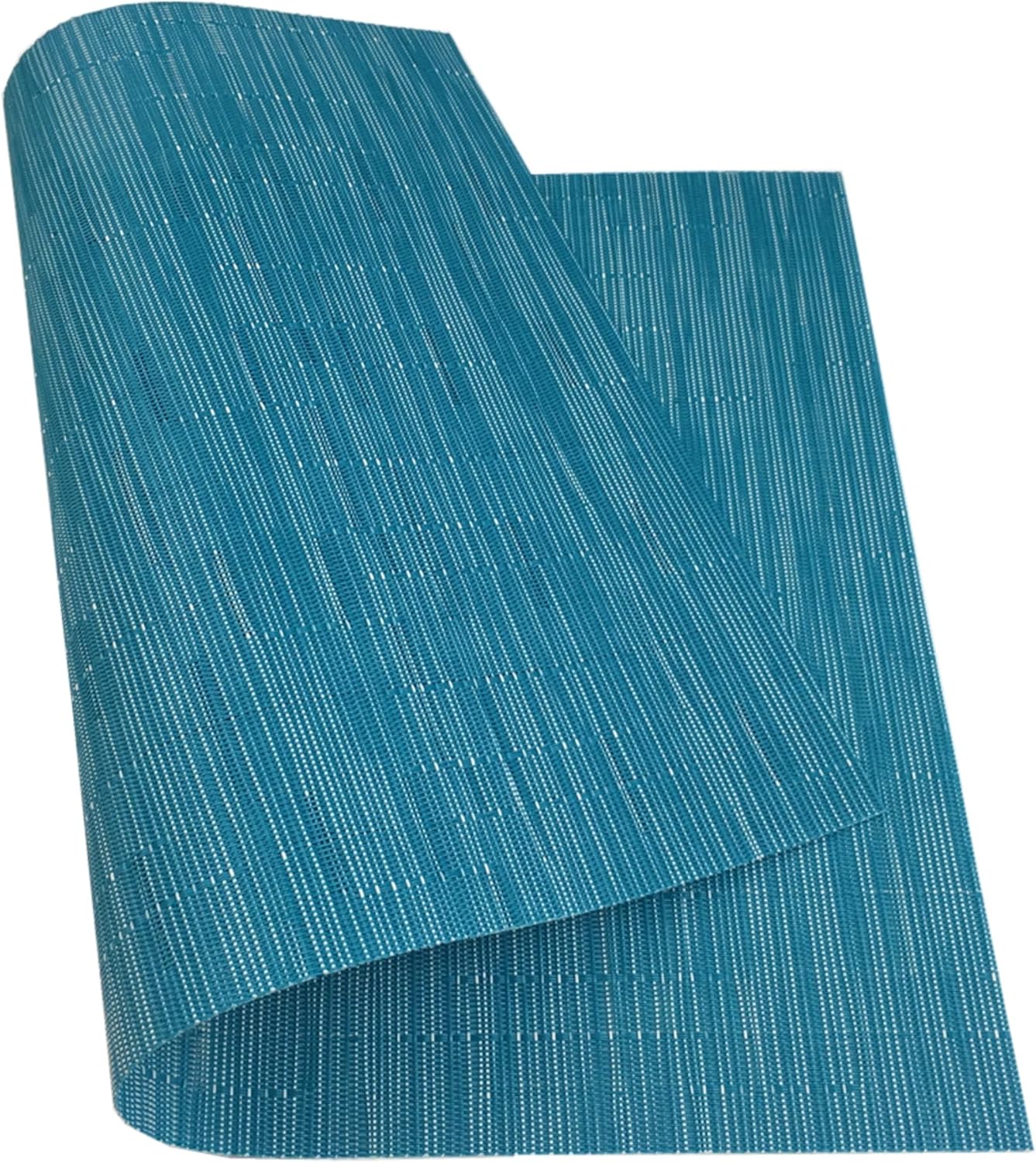 Placemats Set of 6 for Dining Table Heat-Resistant Washable Place Mats Woven Vinyl Kitchen Table Mats Easy to Clean,Blue