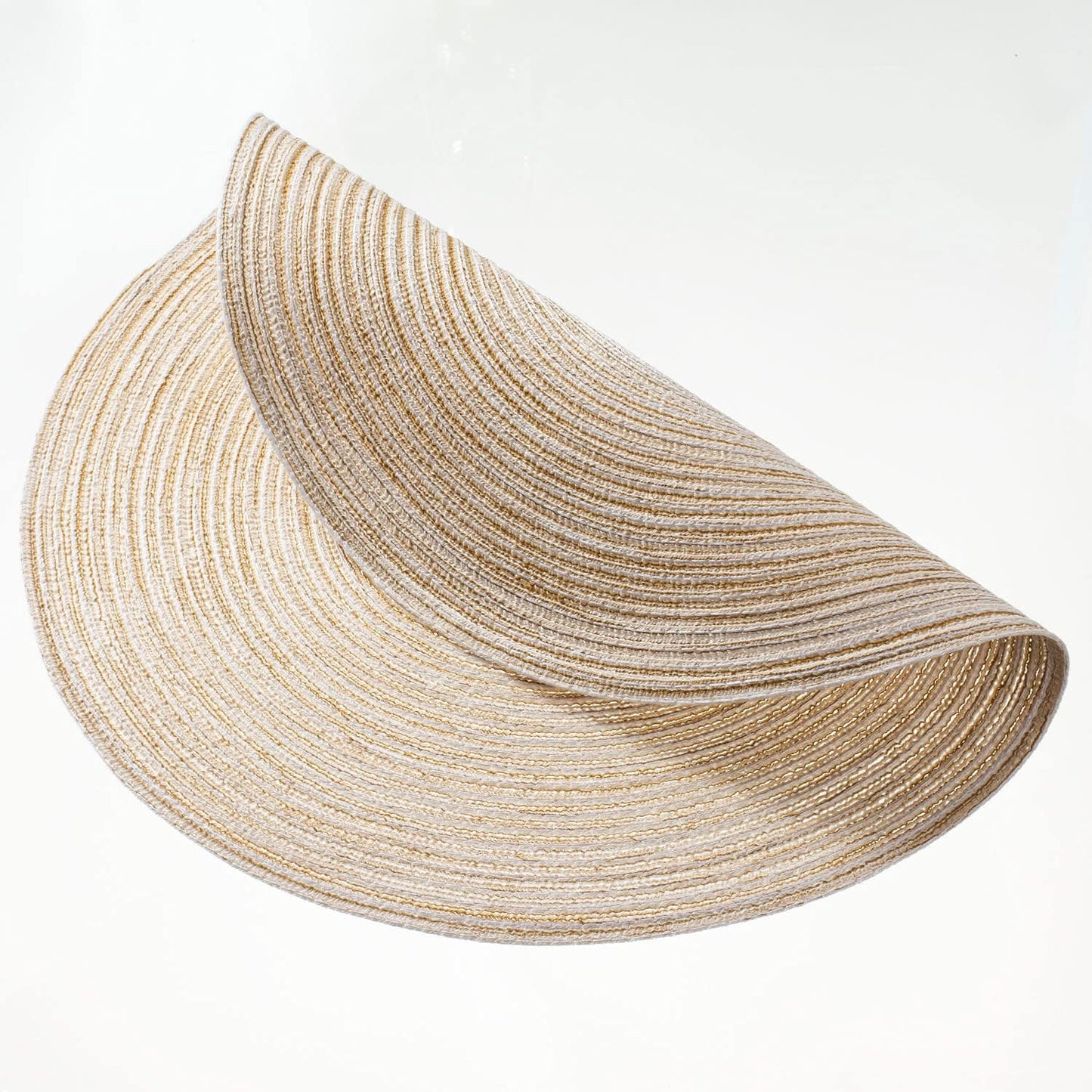 AHHFSMEI Round Braided Placemats Set of 6 Round Table Mats for Dining Tables Natural Woven Heat Resistant Place mats 15 Inch (Beige)