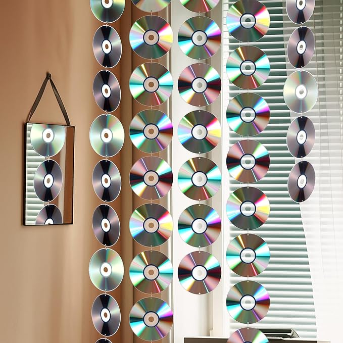 Kingdder 15 Packs 90's Party Decorations CD Disco Hanging Decor 90s Retro Disc Hanging Garlands Y2k 2000s Cutouts Banners Musical Wall Decor Sign for 1990s 2000s Theme Birthday Party Favors Supplies