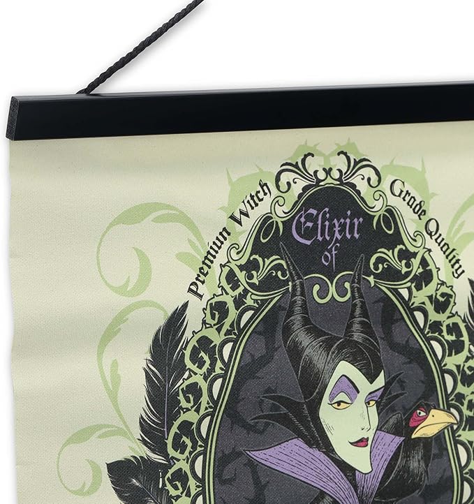 Open Road Brands Disney Villains Maleficent Elixir of Dreamless Sleep Hanging Canvas Banner - Mysterious Maleficent Wall Decor for Home