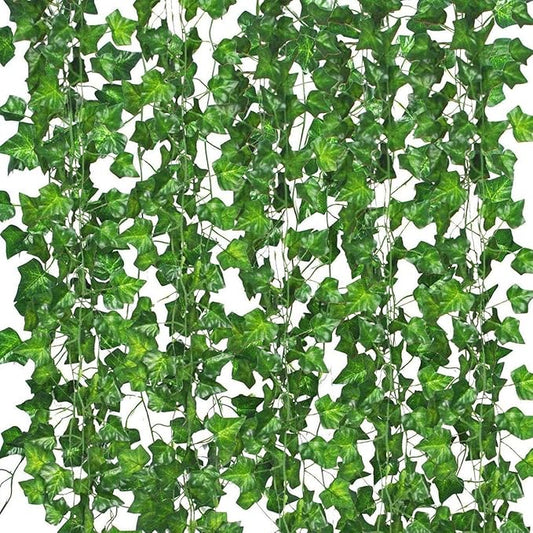 Comtelek 168 FT Artificial Ivy 24 Pack Ivy Vine Garland Ivy Leaves Greenery Garlands Clip Hanging Fake Leaf Plants Faux Green Flowers Decor Home Kitchen Garden Office Wedding Wall