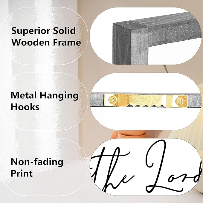 Heiple The Lord Your God Is Good Wall Decor 11"x14" Framed Wooden Wall Sign for Home Decor Farmhouse Vintage Rustic Living Room Minimalist Christian Wall Art (Gray, 11”x14”)