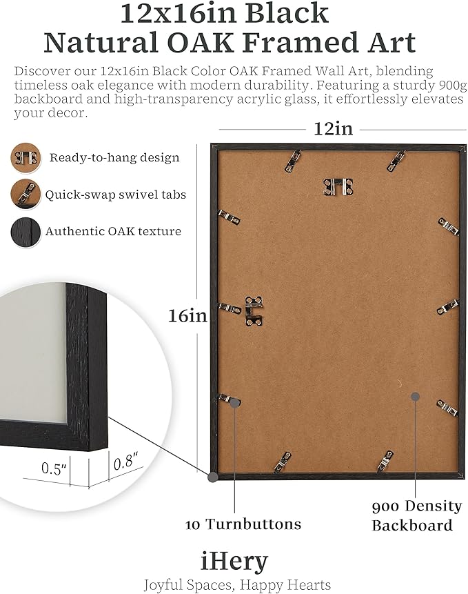 iHery Premium Natural Black OAK Wood 12x16in Champagne Problems On the Rise Newspaper Trendy Framed Wall Art, Vintage Funny Canvas Wall Decor For Girly Dorm Bedroom Living Room 1Pack