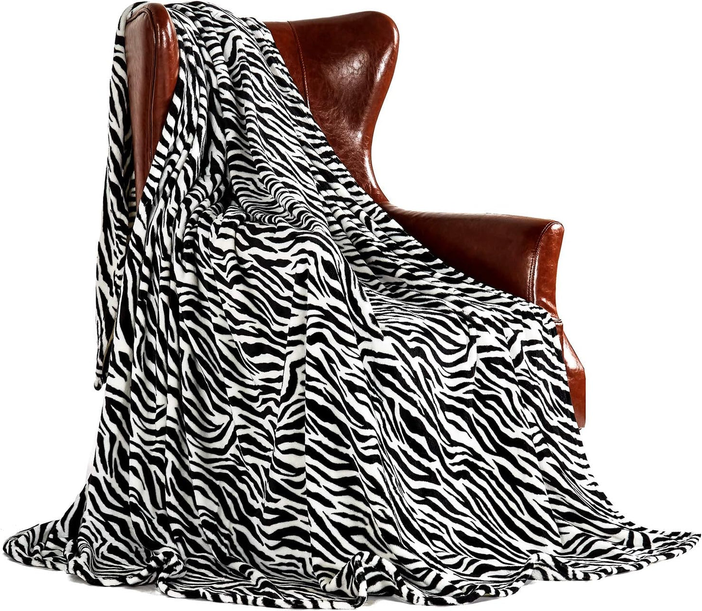 MERRYLIFE Throw Blanket for Couch Bed | Soft Decorative Ultra-Plush Colorful Oversized | Twin Size Travel Blanket Plush|(60" 90", Zebra)
