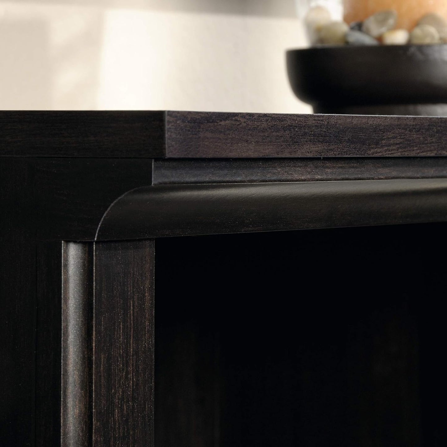 Sauder 3 Tier Book Shelf Wooden Bookcase Multipurpose Bookshelf for Home Office, Living Room, in Estate Black